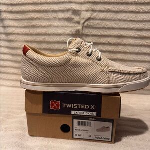 Twisted X  Beige and White Sneakers